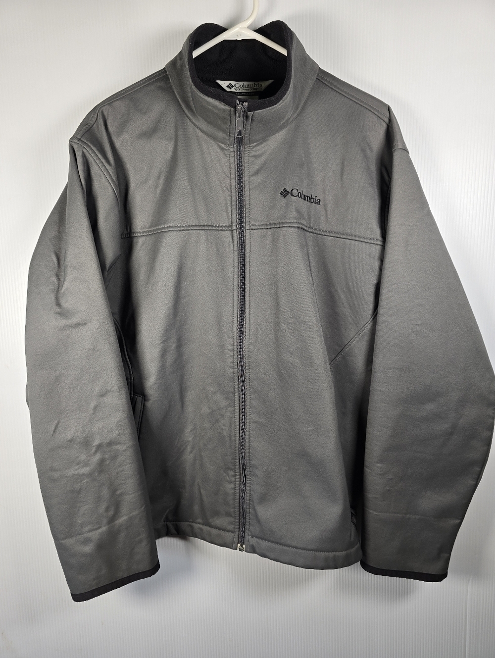 Columbia Men's Charcoal Gray Softshell Lightweight Full-Zip Jacket Size L
